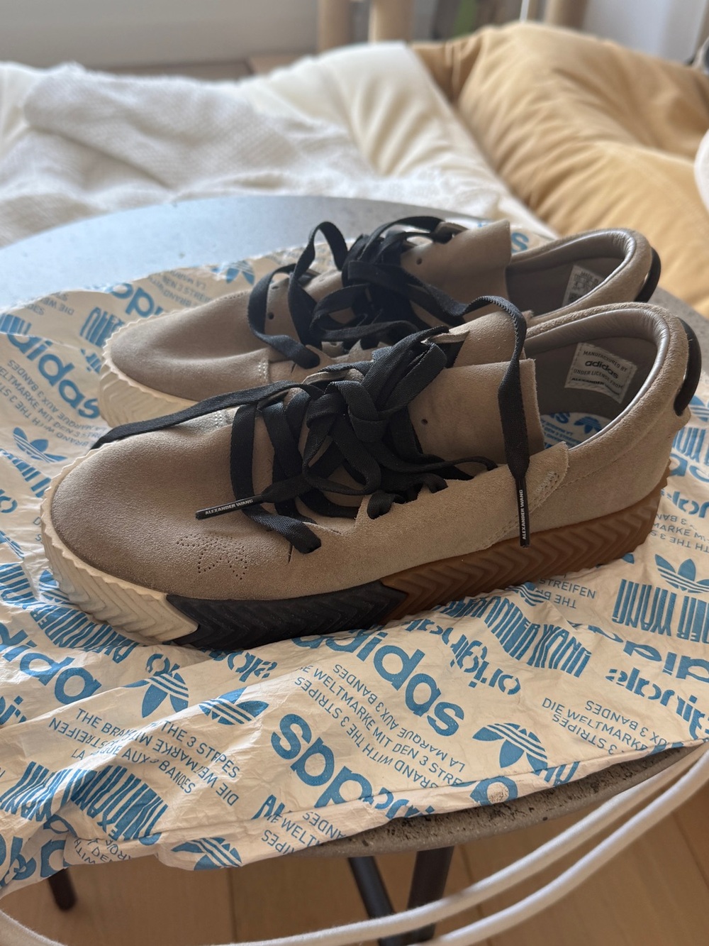 Adidas x Alexander wang Beige Suede Casual Sneakers